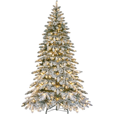 Frosted Pre-Lit Fir Christmas Tree
