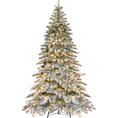 Sapin de Noël enneigé pré-éclairé