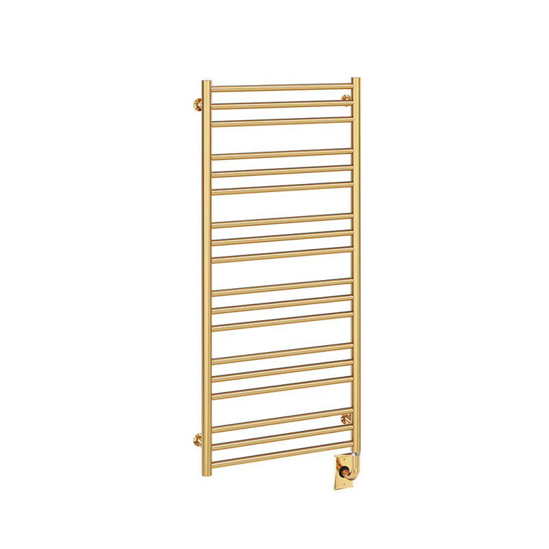 Porte-serviettes chauffant mural électrique 23,5 po x 47,5 po Sorano - Laiton non laqué, garantie à vie, Laiton non laqué