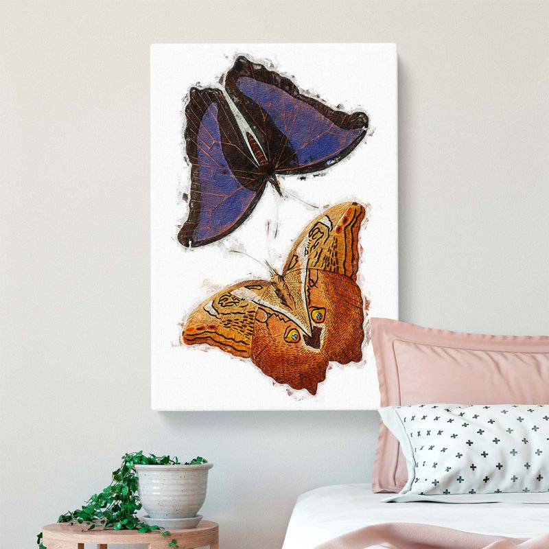Giant Butterflies by George Shaw - Wrapped Canvas, 50cm H x 35cm W x 3cm D
