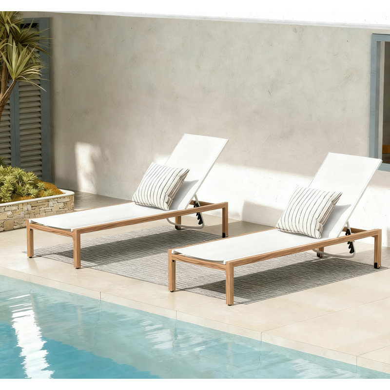 Ensemble de chaises longues d'extérieur en métal Jarin