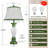 28.5" Farmhouse Table Lamps Set of 2 with USB Ports, 3-Way Color Temperature & Nightlight Base, Green Resin Bedside Lamps-1717197341