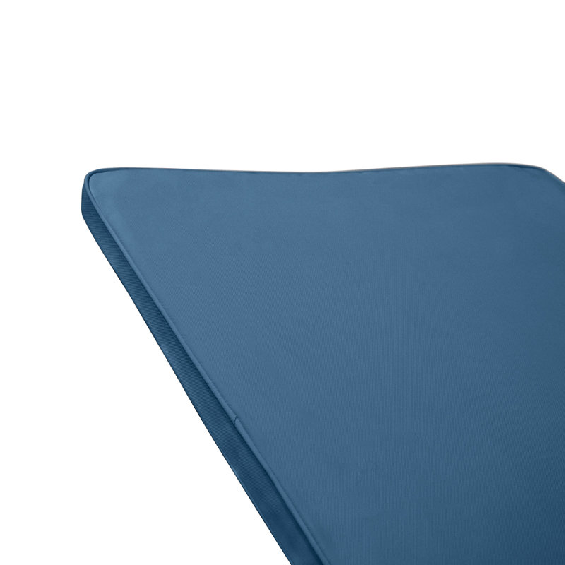 Chaise Lounge Cushion In Blue, Water- For Patio Lounging, 78.75X24.27X1.46 In, 4.47 Lb, Removable Zippered Cover Cleaning - To Weather Changes, With Easy