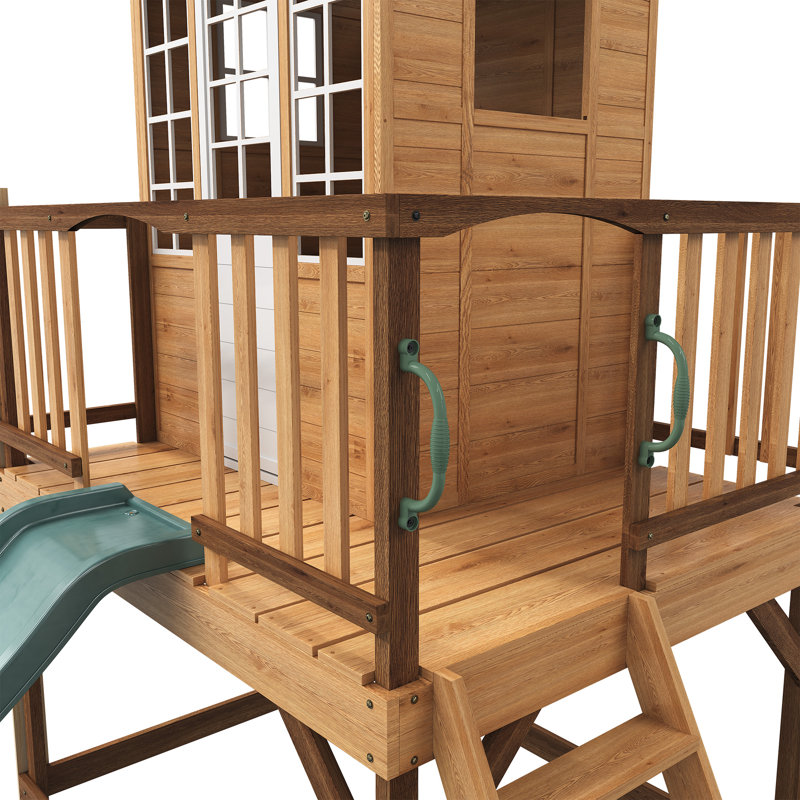 7-In-1 Wooden Playhouse With Slide & Sandbox