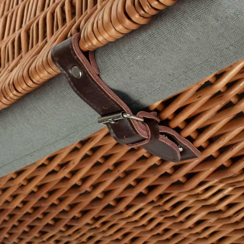 August Grove Wicker Decorative Basket, Double Steamed/Grey Lining 