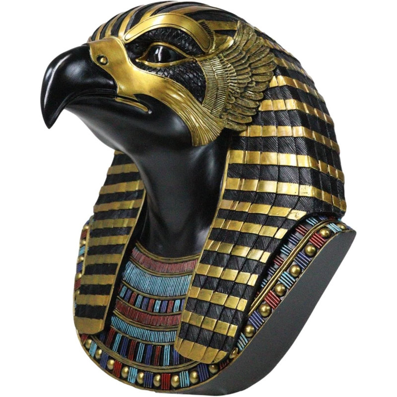 Ancient Egyptian Deity Horus God Of The Sky Bust Wall Plaque Sculpture 12.25"H