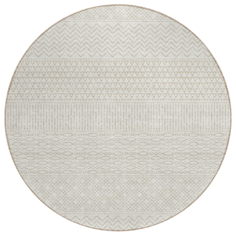 Tisdell Area Rug with Non-Slip Backing, Round 8'
