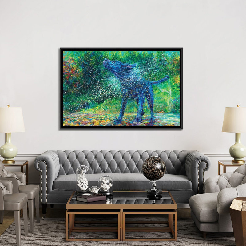 «Fishtail Creek» par Iris Scott - impression sur toile tendue, H 18 po x l 26 po x P 1,5 po, Toile encadrée noire