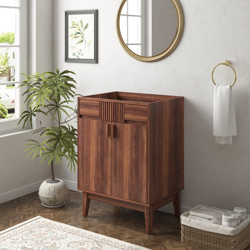 24" Mid-Century Modern Single Bathroom Vanity Base