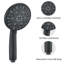 Robinet de douche multifonction noir mat à haute pression avec robinet à main