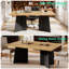 Table de salle à manger de 63 po pour 6 à 8 personnes, table de cuisine avec plateau de table très épais et pieds robustes, table de salle à manger rectangulaire moderne pour cuisine, salle de conférence, maison, naturel et noir-123251916-123251915