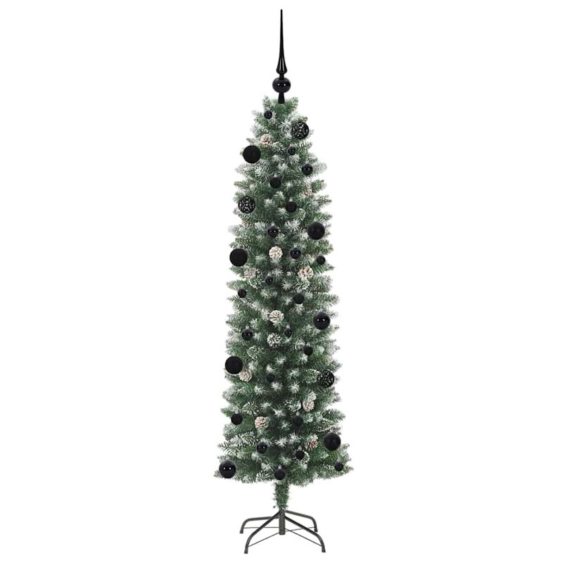 Artificial Slim Christmas Tree, 4.92' H, Black
