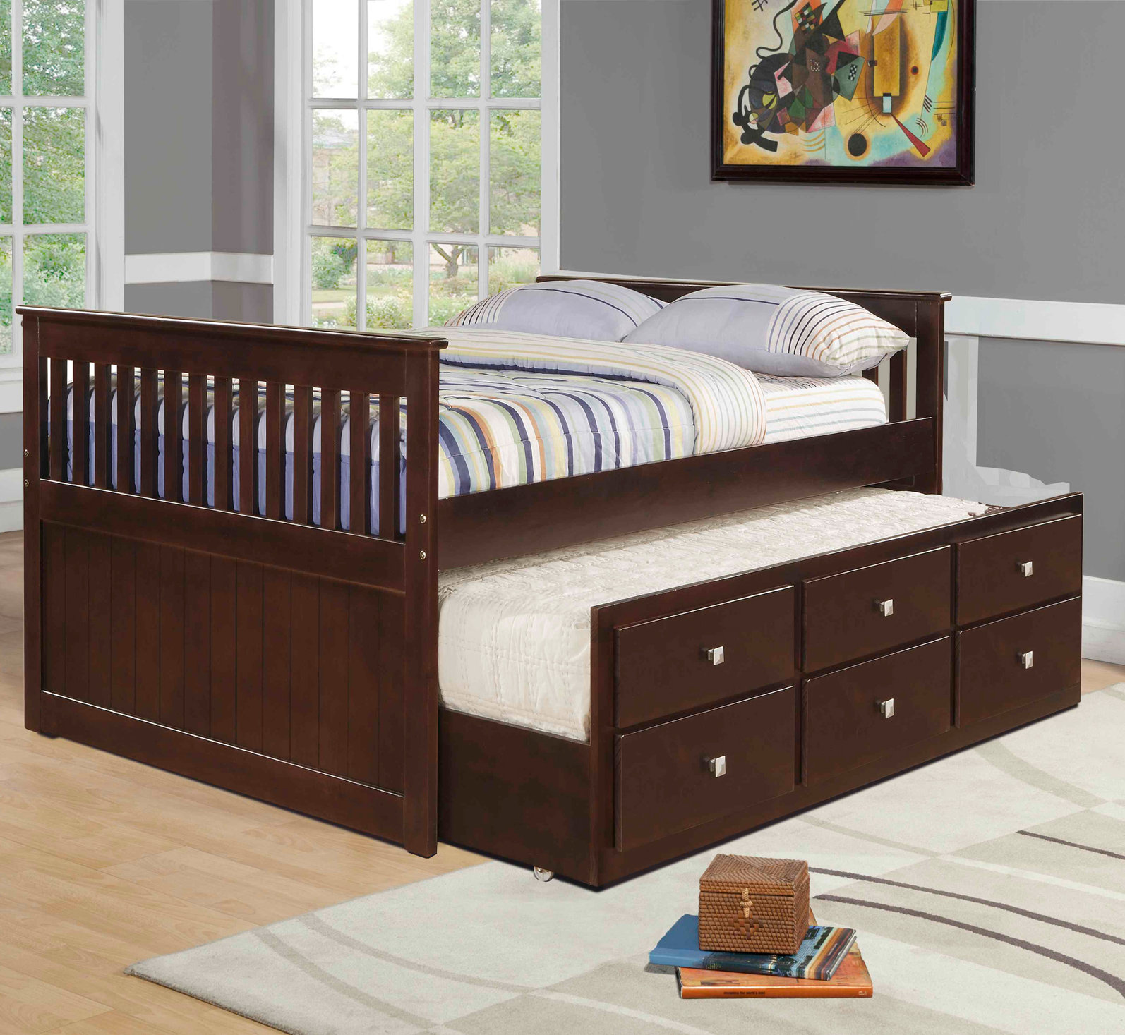 Harriet Bee Hillam Solid Wood Mate's & Captain's Bed with Trundle by ...