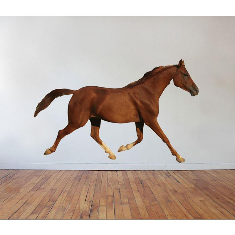 Adhésif décoratif cheval au trot, H 37,5 po x l 60 po