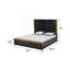 Grand lit de style moderne en bois de manguier et fini en laiton