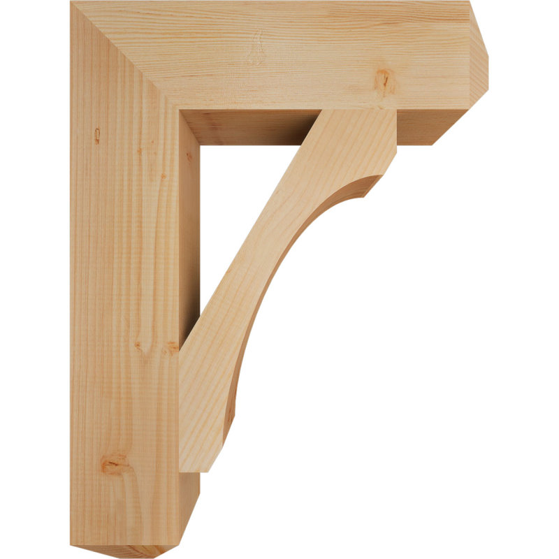 H Support en bois / corbeau, Douglas (lisse), H 32 po x l 5,5 po x P 24 po