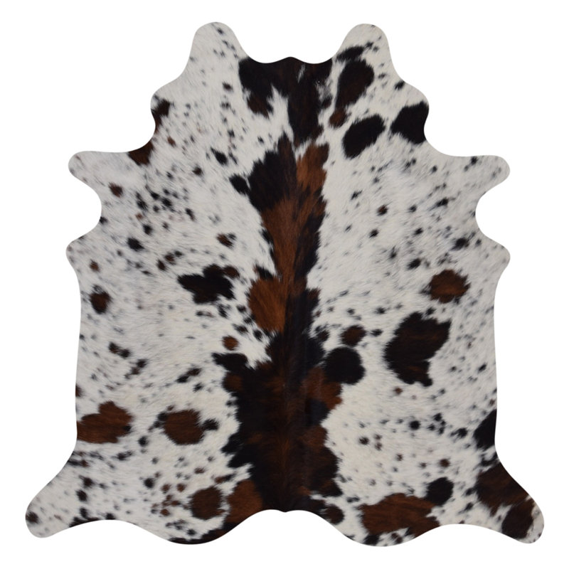 Tapis brun en cuir de vache Nathalia