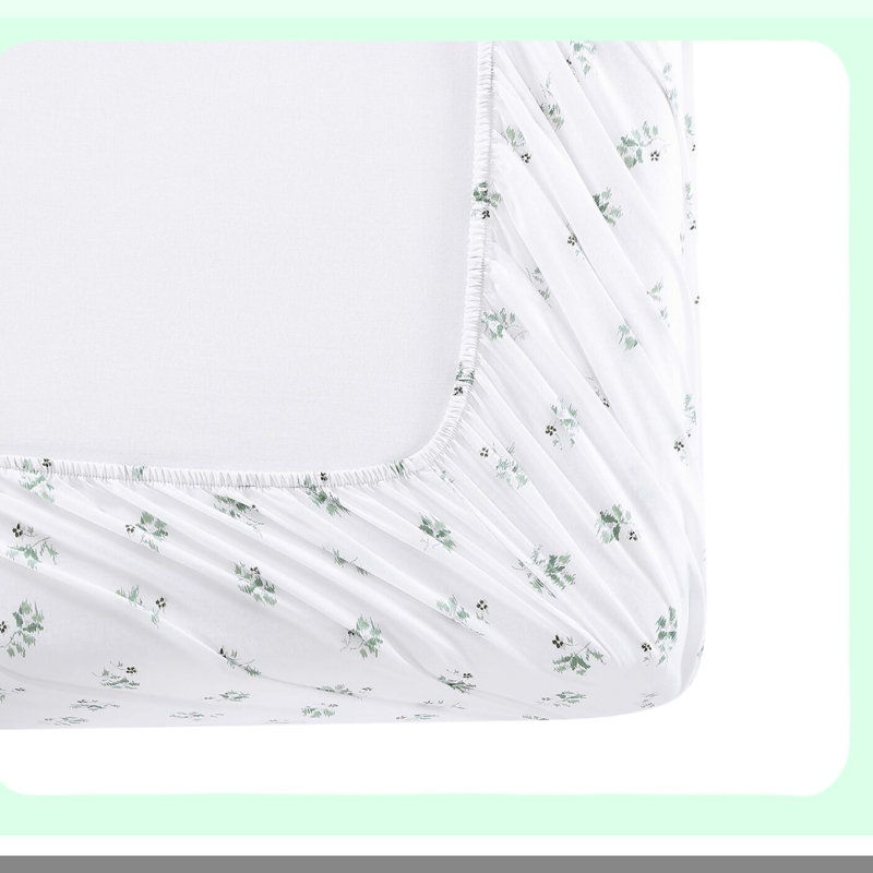 Green Ditsy Percale Sheets - Cool Cotton Bedding Set for Crisp Home Decor