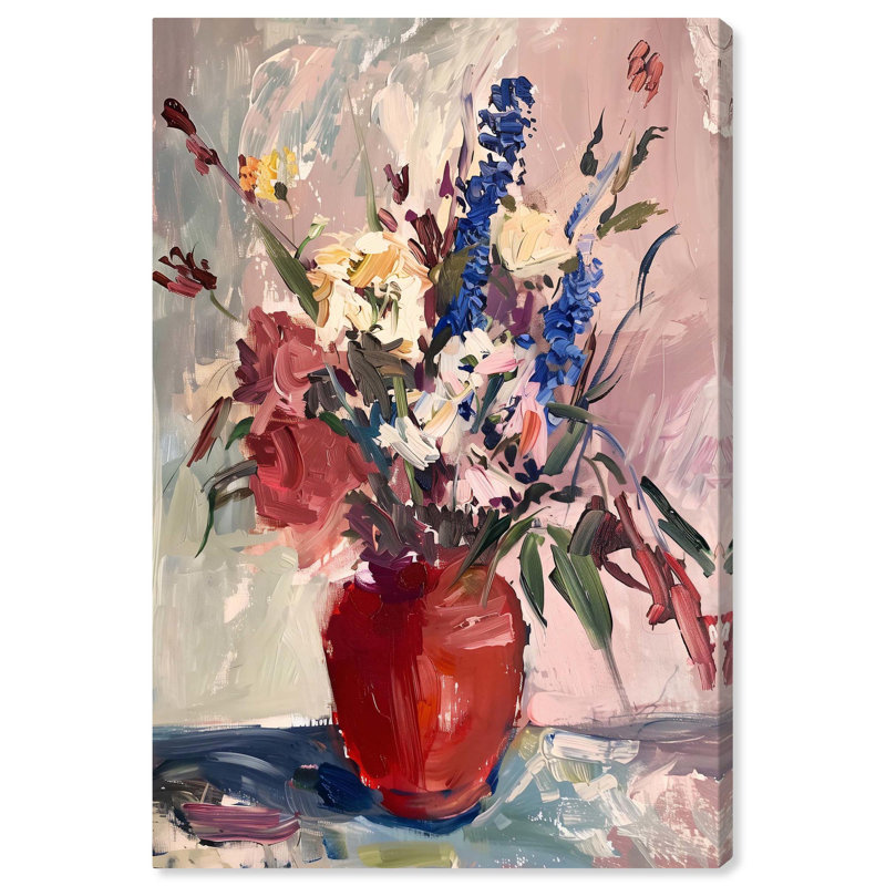 «Lush Red Vase Canvas Classic Cottage Art» par Art Remedy, H 30 po x l 20 po, Toile tendue