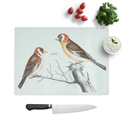 Glass Goldfinches by Johan Teyler Chopping Board
