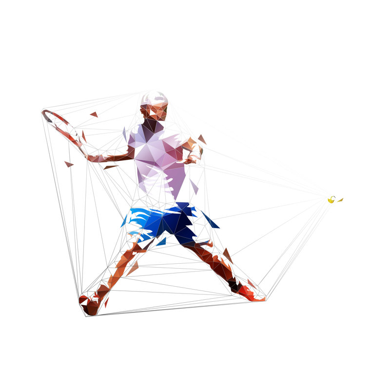 Tennis Player - Wrapped Canvas Print, 30cm H x 30cm W x 3.8cm D