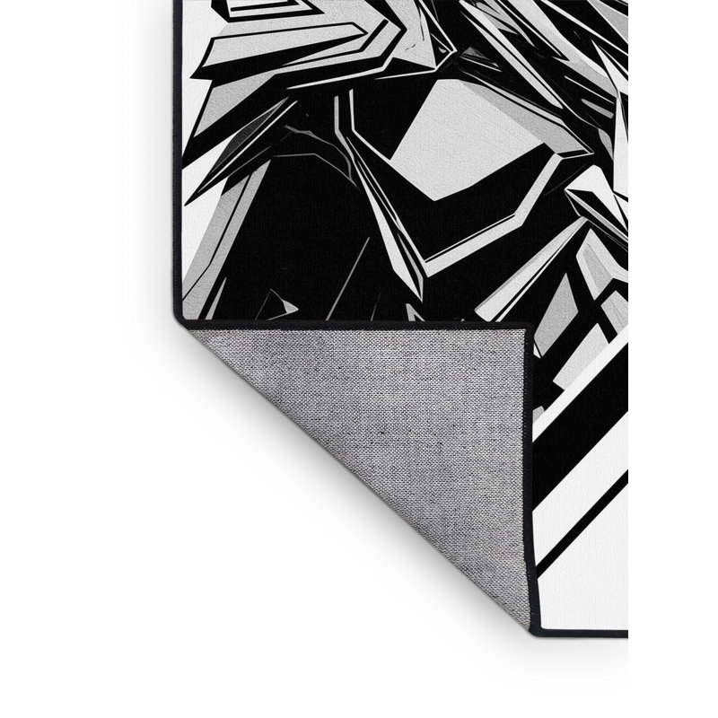 Tapis géométrique moderne gris élégant et délavé à la machine Aidan Alien Overlord, 5 x 7