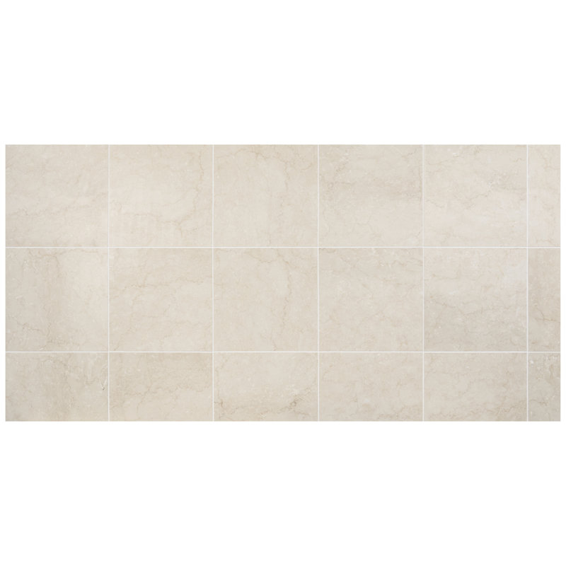 Botticino Extra Light 18x18 Honed Marble Tile, Honed Beige