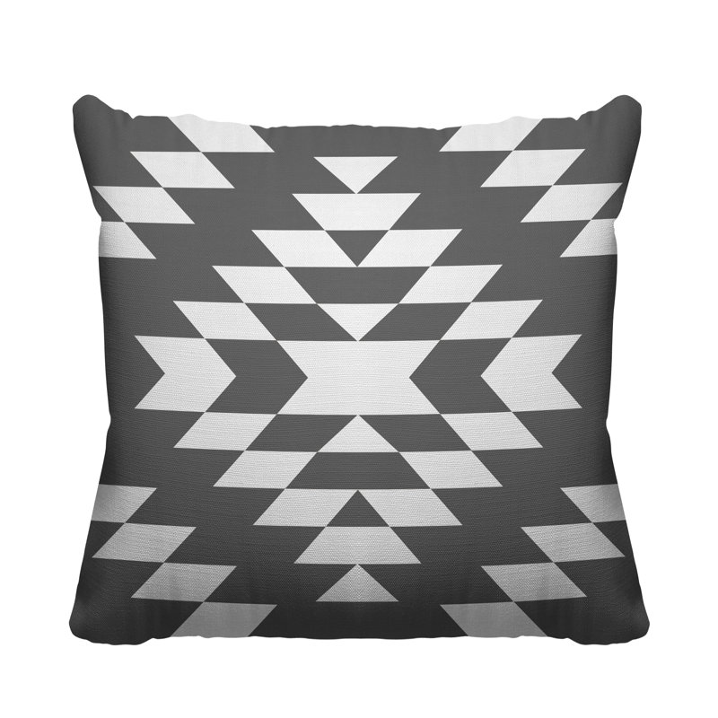 Coussin intérieur / extérieur Chantico Southwestern, 19 po x 19 po, gris, Carré