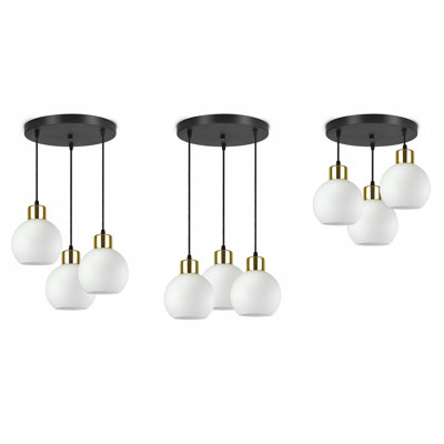 Bridgeton 3 - Light Black/Gold Cluster Pendant
