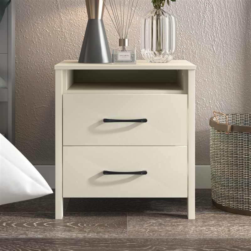  Allysyn 22.7" 2 Drawer Nightstand, Ivory, Individual