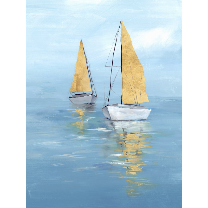 «Golden Sail II» sur toile par Isabelle Z, reproduction, H 16 po x l 12 po