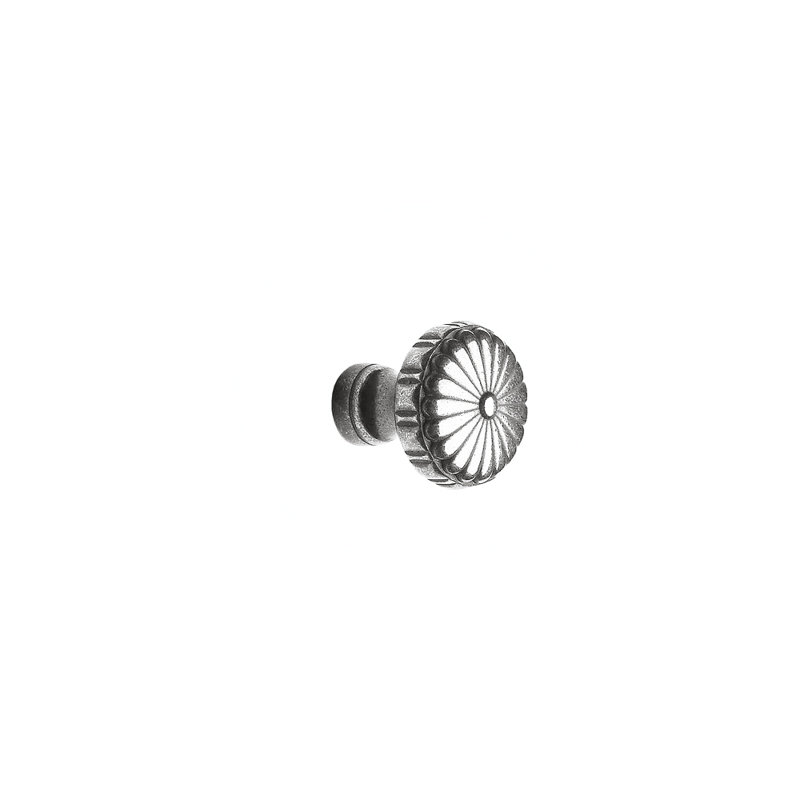 Crown Bronze Round Knob, White Bronze Dark
