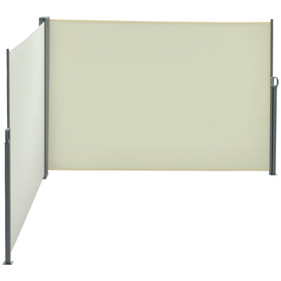 Auvent latéral double rétractable, mur d'intimité extérieur 236 po x 71 po, écran de patio pour jardin, balcon, cour arrière