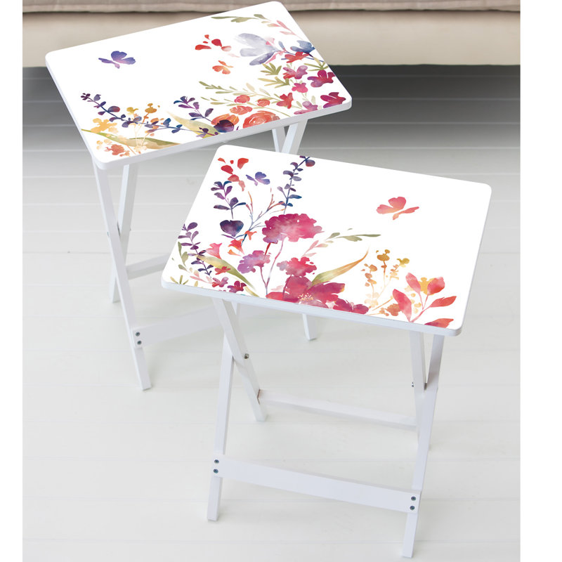 Ensemble de table-plateau 2 pièces aquarelle Debbra