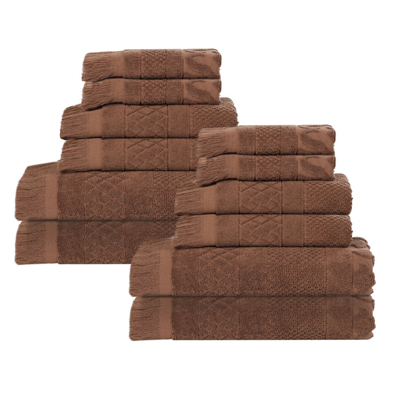 Ensemble de serviettes de bain 8 pièces Blue Nile Mills, Chocolat, Ensemble de serviettes 8 pièces
