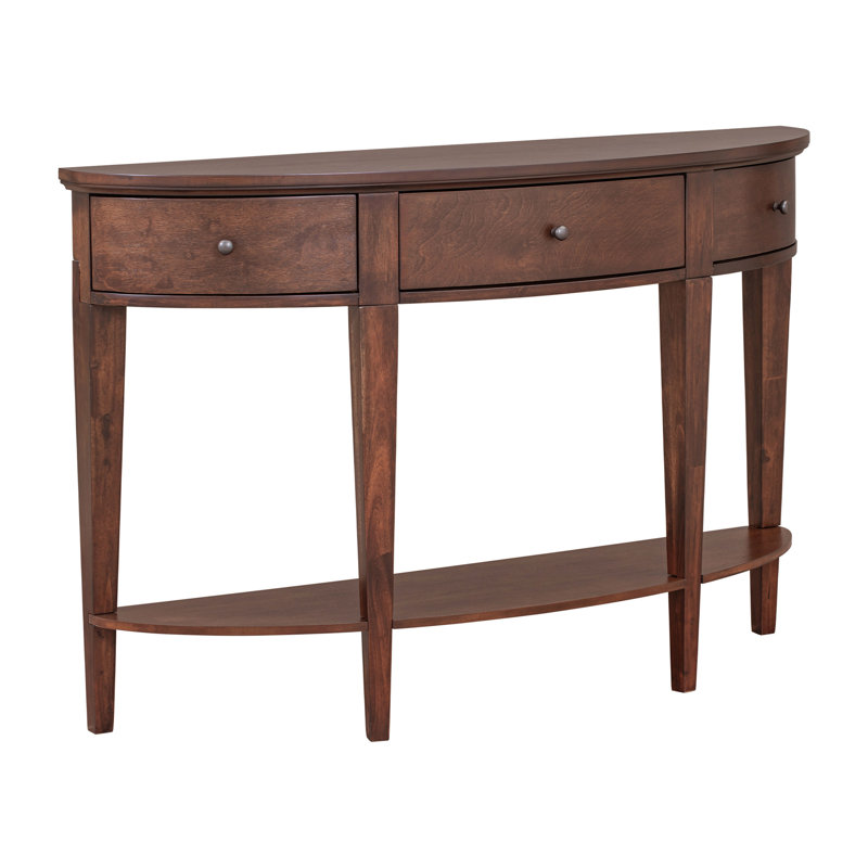Table console moderne avec 3 tiroirs et 1 tablette pour le couloir, l'entrée et le salon, Espresso