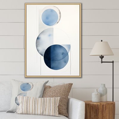 Circular Simplicity aquarelle en bleu rétro I - impressions d'art géométriques modernes