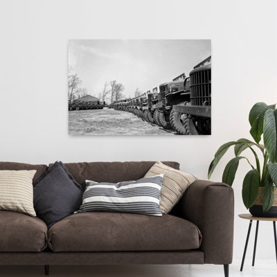 1940S April 19 1941 Alignment Row Rows Dodge Army Trucks Jeeps Fort Dix Nj Classic Retro Vintage Wall Art