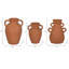 Ensemble de 3 vases décoratifs décoratifs de style rustique texturé - brun-387840006-387840009