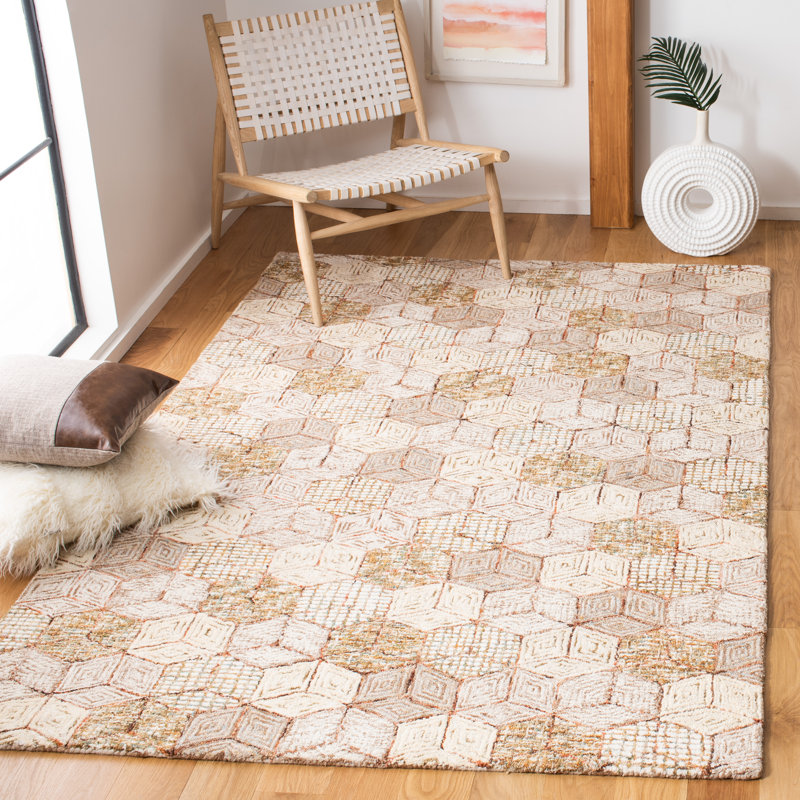 Soho Hand Tufted Wool And Cotton With Latex Geometric Rug, Rectangle 8' x 10'