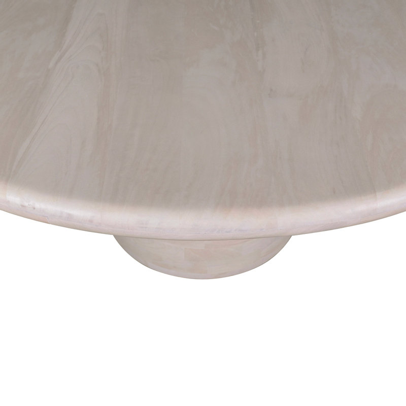 Round Whitewashed Mango Wood Pedestal Dining Table
