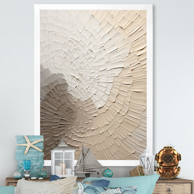 Minimaliste gracieux, art discret beige - Art mural minimaliste, H 32 po x l 24 po, Cadre photo unique, Blanc