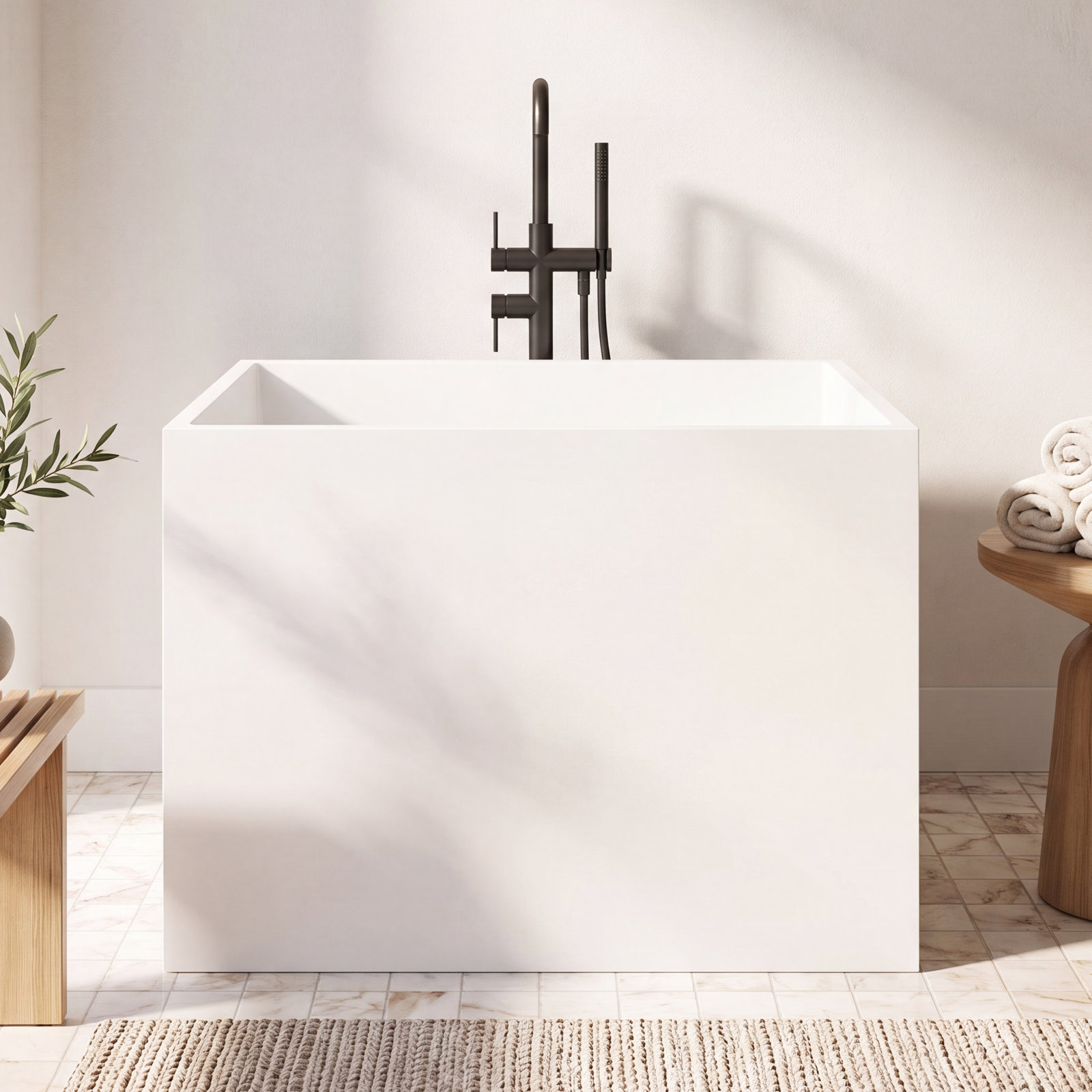 Tidal 35" Freestanding Soaking Bathtub with Seat