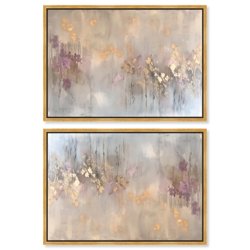 Ensemble de toiles élégantes «Sienna Gilded II» par Art Remedy, 21" H x 31" W, Cadre flottant doré