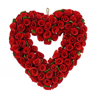 Couronne florale rouge 13 po