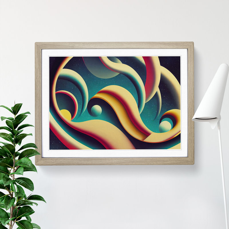 Galaxy Deco Abstract - Framed Print, 34cm H x 46cm W x 2cm D, Oak Framed