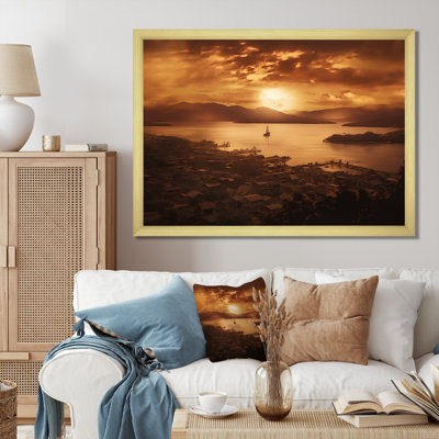 " Golden Sunrise over Lake Taupo in New Zealand I " Color Photography Print