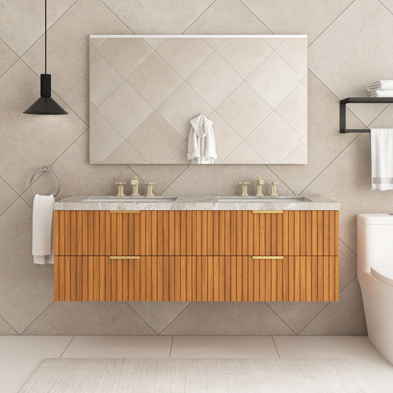 60 po Meuble-lavabo mural avec lavabo