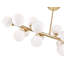 Lustre en or satiné 36 po Bucurel pour îlot de cuisine, table de salle à manger - conception linéaire à 16 lumières avec culot G9 - compatible avec DEL, globes en verre givré - certifié BACL-2136078311