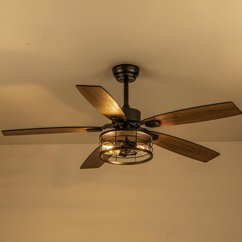 52-Inch Farmhouse Ceiling Fan With Lights And Remote Control
